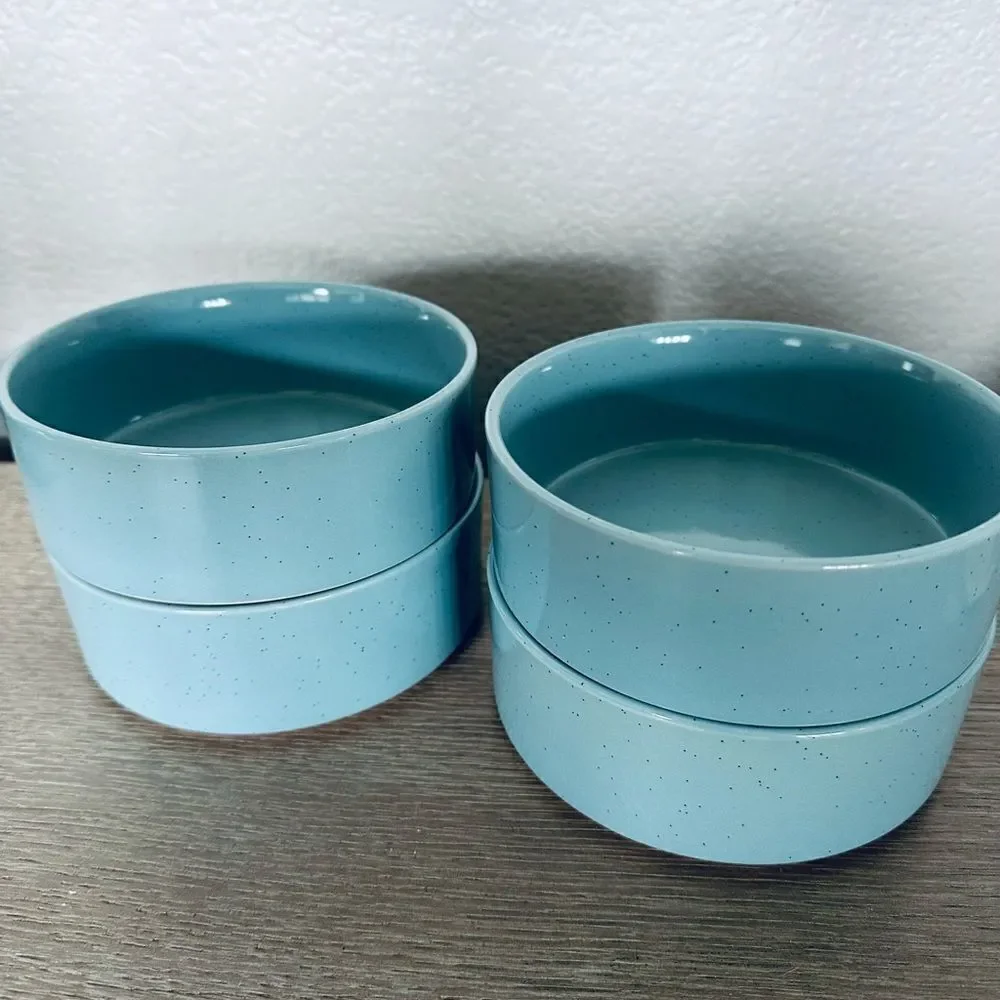 Blue Speckled Ceramic Round Decor Soup Cereal Bowl